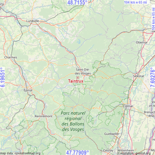 Taintrux on map