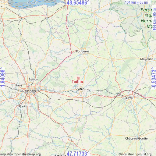 Taillis on map