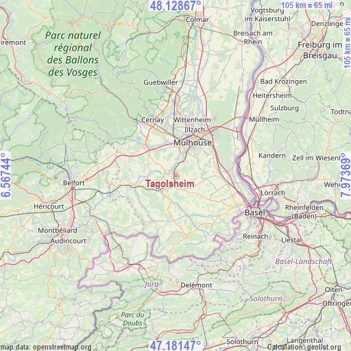 Tagolsheim on map