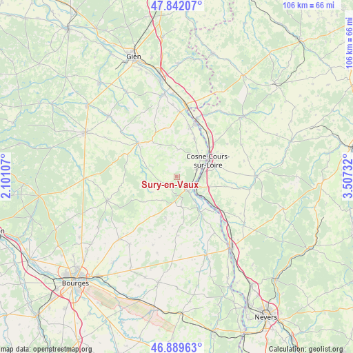 Sury-en-Vaux on map