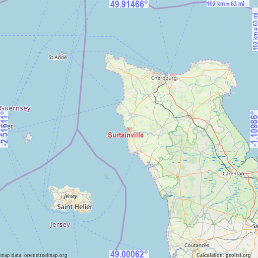 Surtainville on map