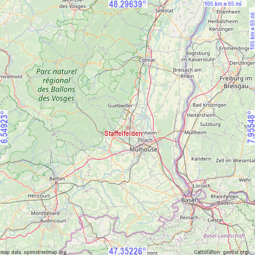 Staffelfelden on map