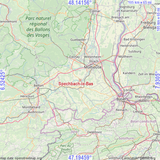 Spechbach-le-Bas on map