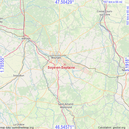 Soye-en-Septaine on map