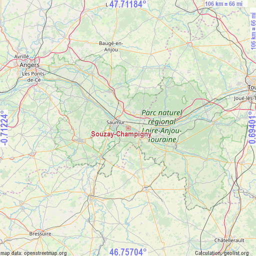 Souzay-Champigny on map