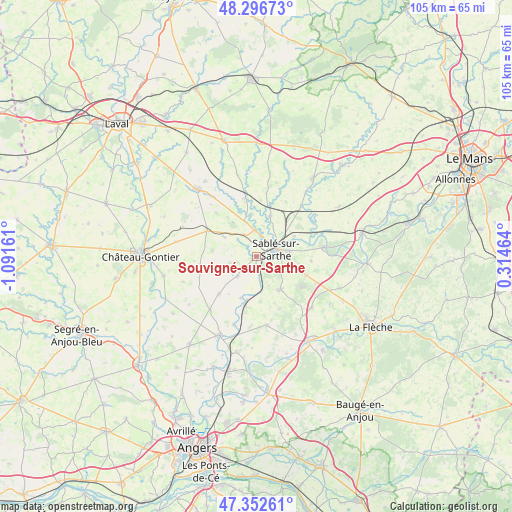 Souvigné-sur-Sarthe on map