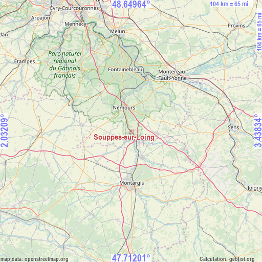 Souppes-sur-Loing on map