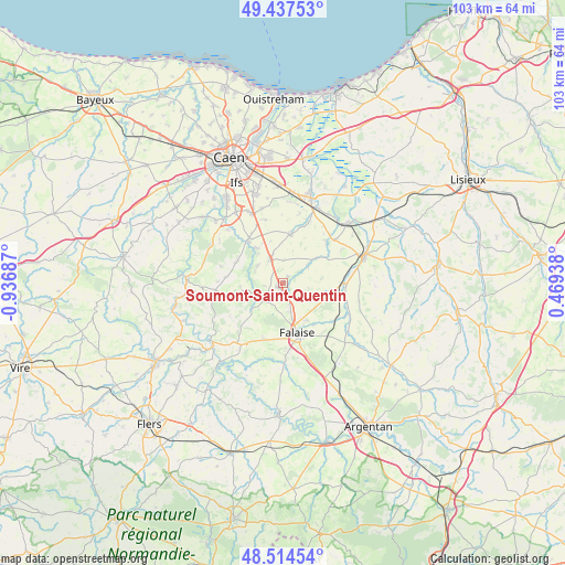 Soumont-Saint-Quentin on map