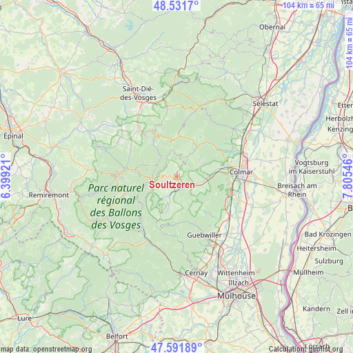 Soultzeren on map