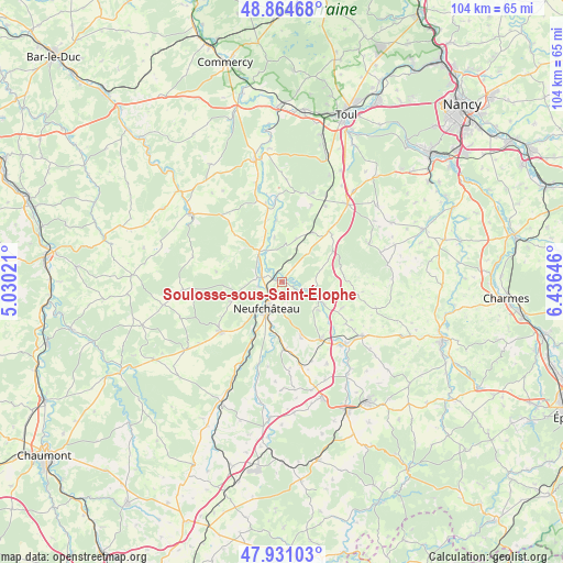 Soulosse-sous-Saint-Élophe on map