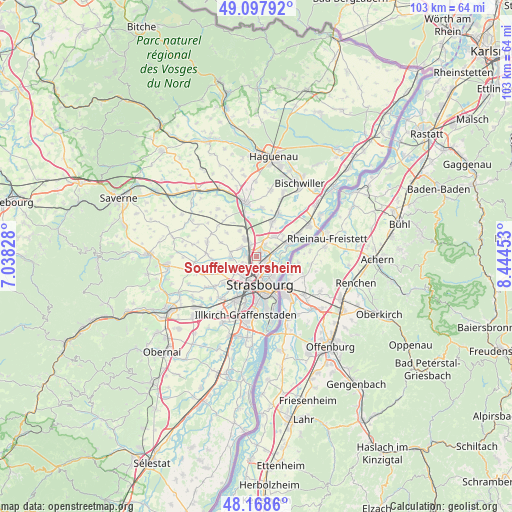 Souffelweyersheim on map