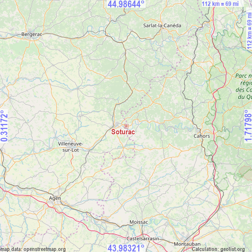 Soturac on map