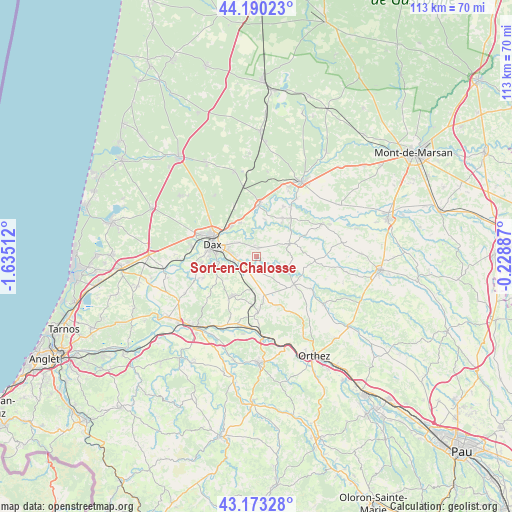 Sort-en-Chalosse on map