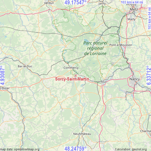 Sorcy-Saint-Martin on map