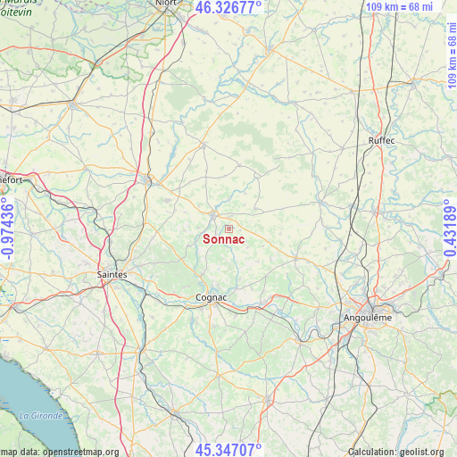 Sonnac on map