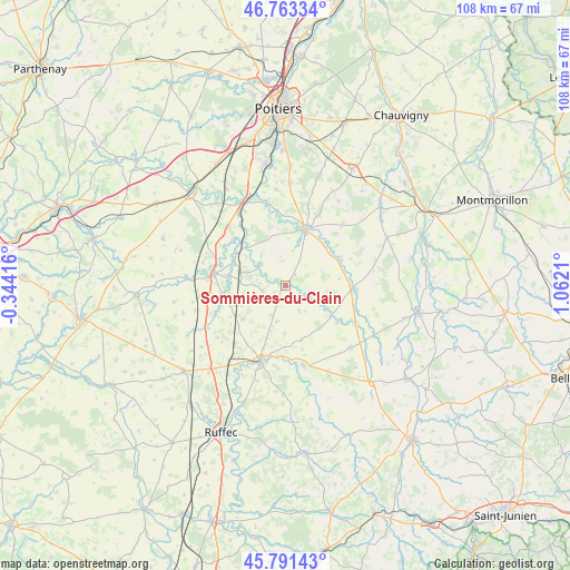 Sommières-du-Clain on map