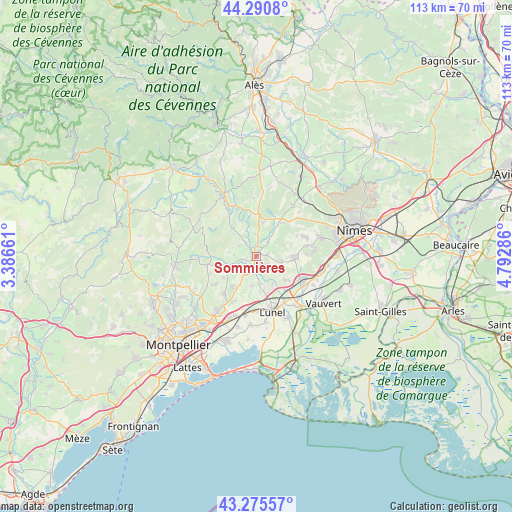 Sommières on map