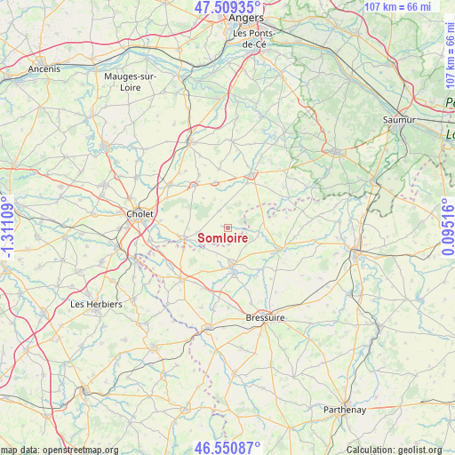 Somloire on map