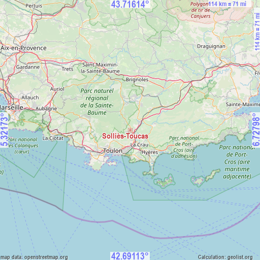 Solliès-Toucas on map