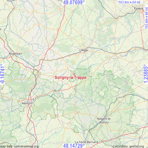 Soligny-la-Trappe on map