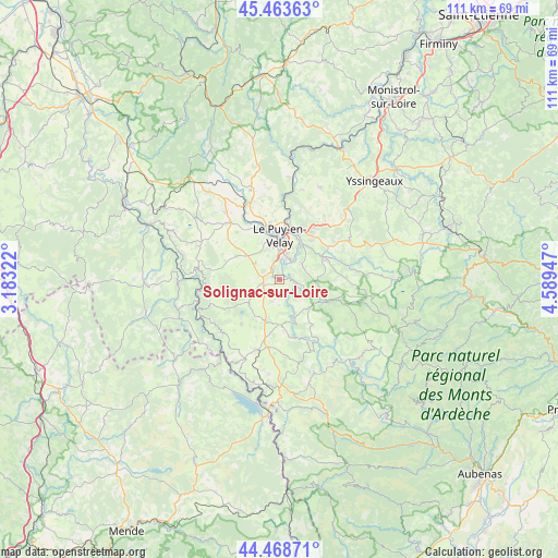 Solignac-sur-Loire on map