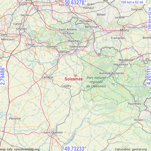 Solesmes on map