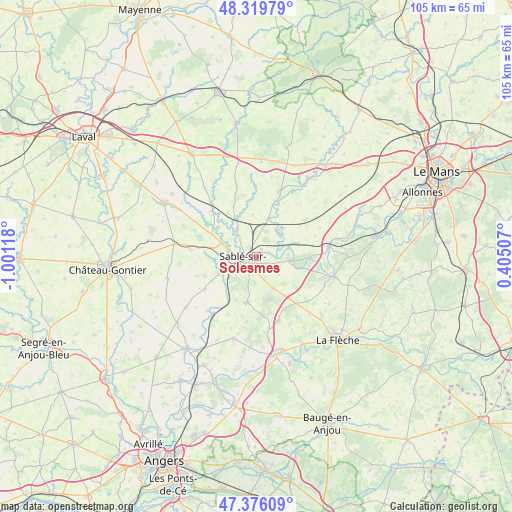 Solesmes on map
