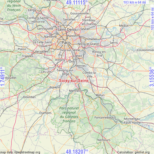 Soisy-sur-Seine on map