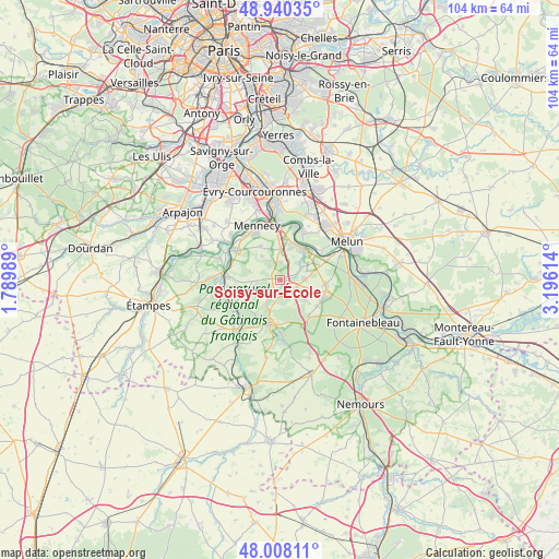 Soisy-sur-École on map