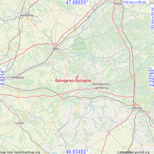 Soings-en-Sologne on map