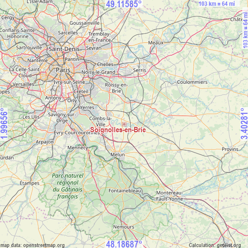 Soignolles-en-Brie on map