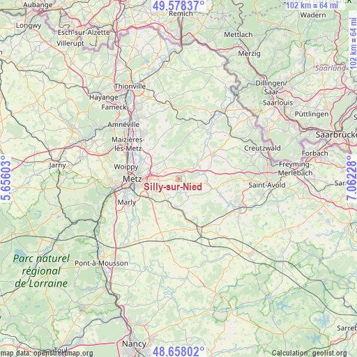 Silly-sur-Nied on map