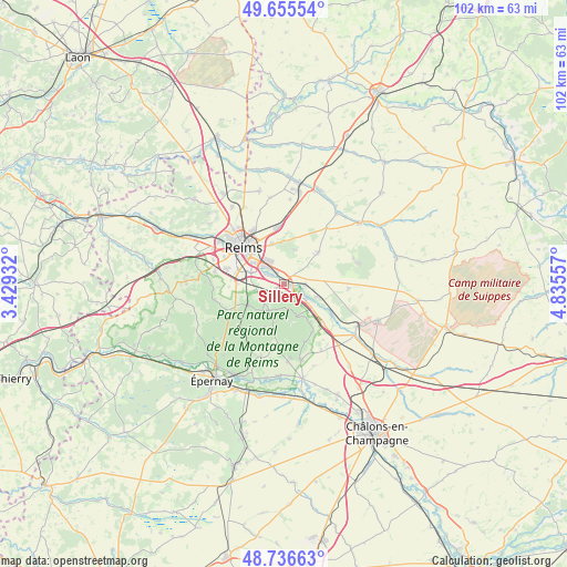 Sillery on map