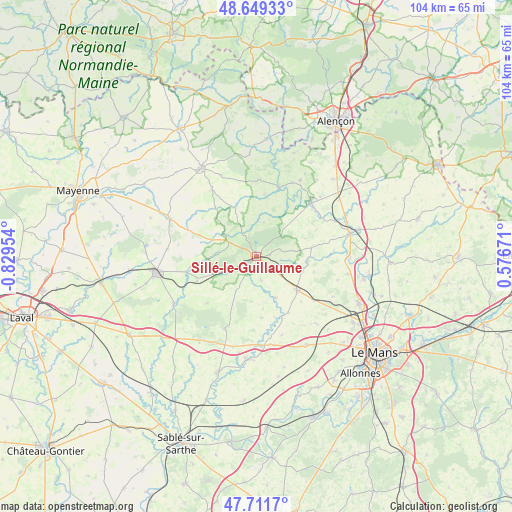 Sillé-le-Guillaume on map