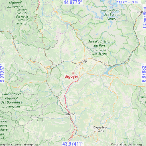 Sigoyer on map