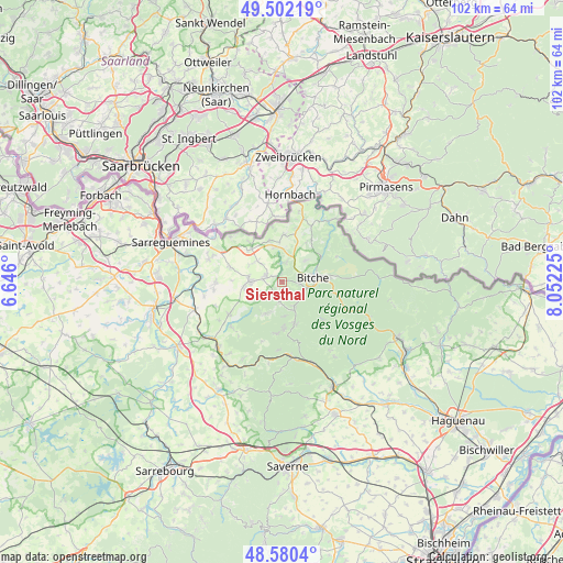 Siersthal on map