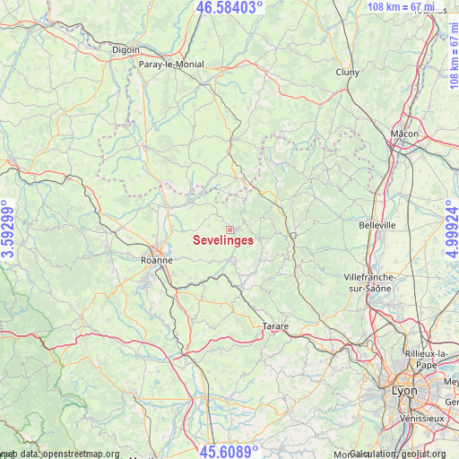 Sevelinges on map