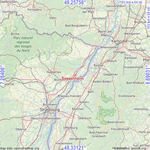 Sessenheim on map