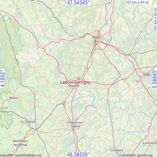 Ladoix-Serrigny on map