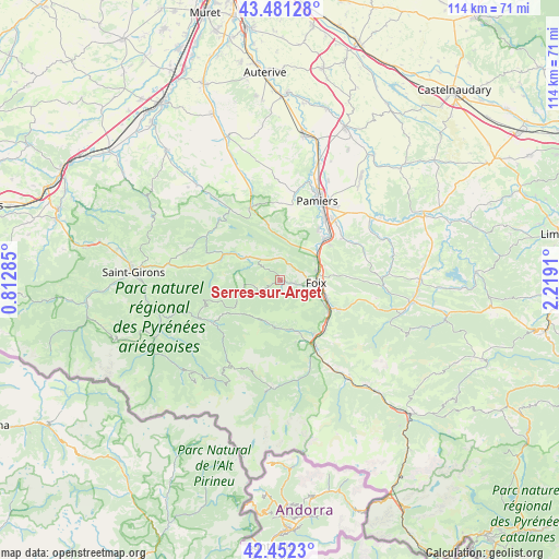 Serres-sur-Arget on map