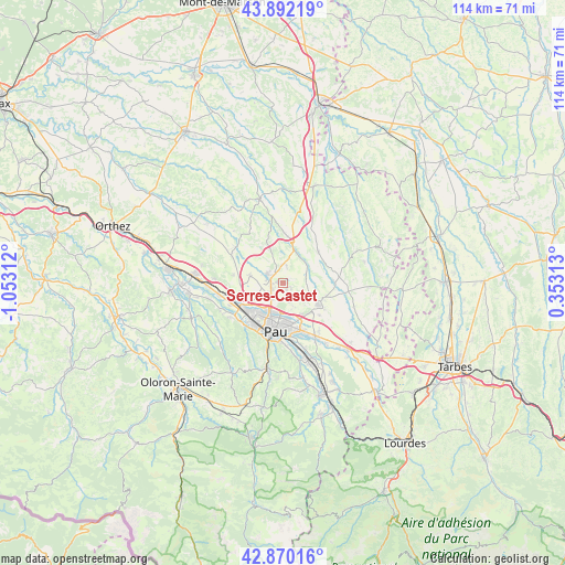 Serres-Castet on map