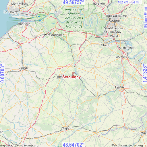 Serquigny on map