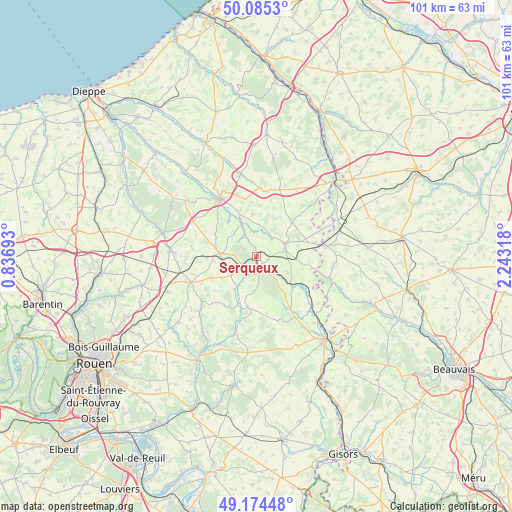 Serqueux on map