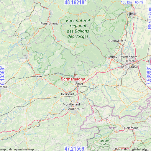 Sermamagny on map