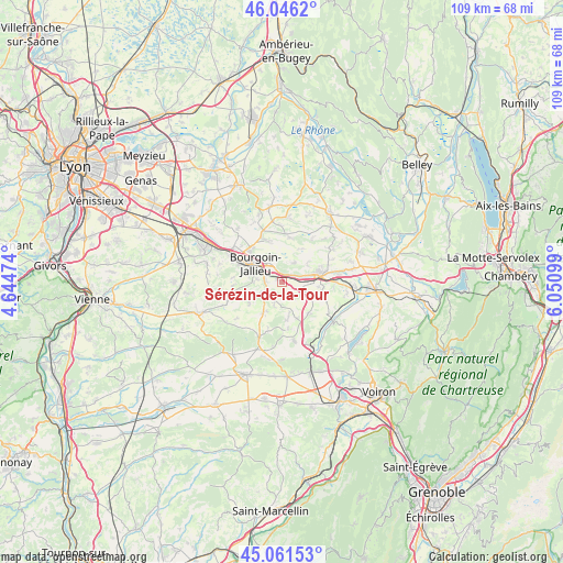 Sérézin-de-la-Tour on map