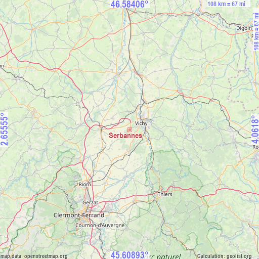 Serbannes on map