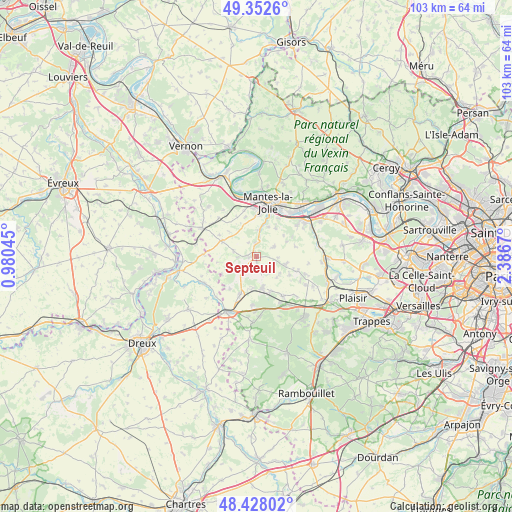 Septeuil on map