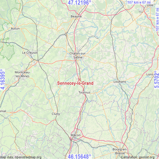 Sennecey-le-Grand on map