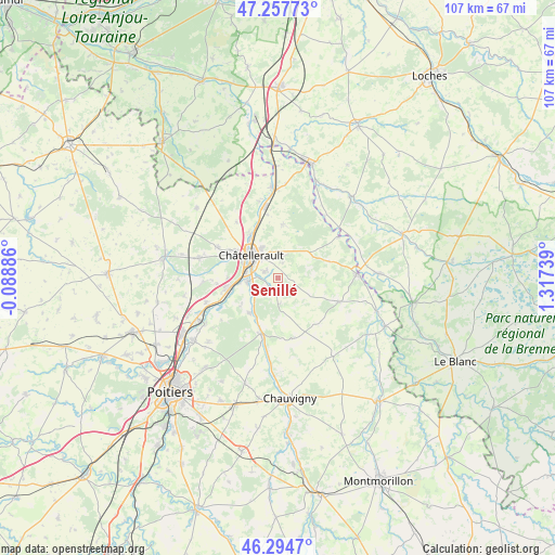 Senillé on map