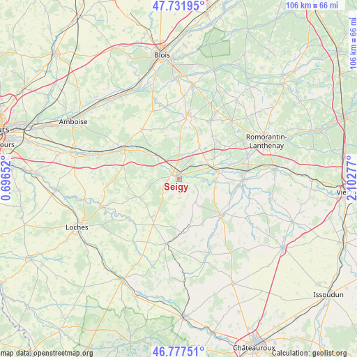 Seigy on map